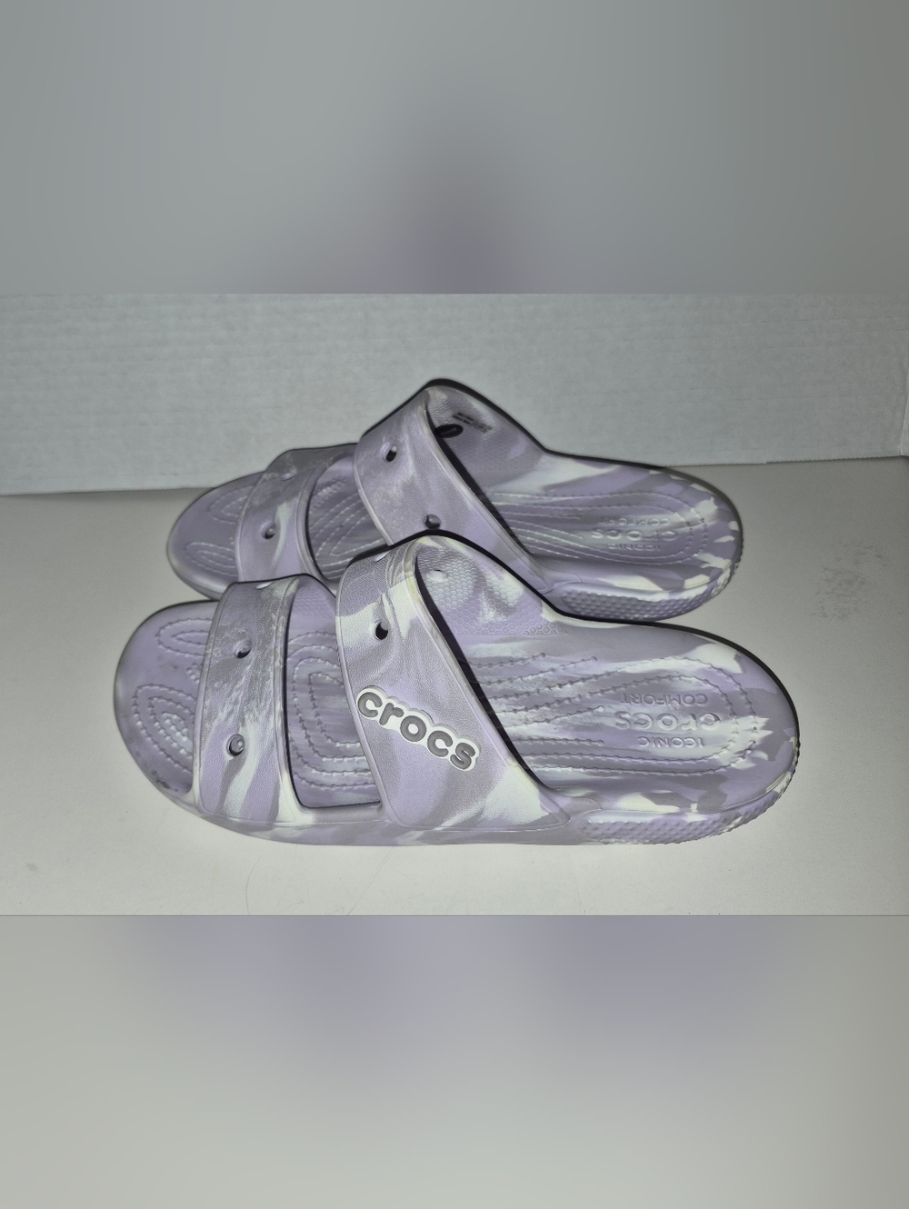 Crocs Classic Marbled Two-Strap Slide Sandals Size 7 Womens